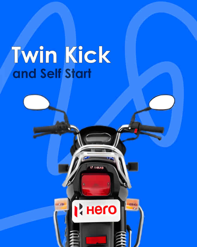 Hero Splendor Plus Xtec Twin Kick and Self Start 