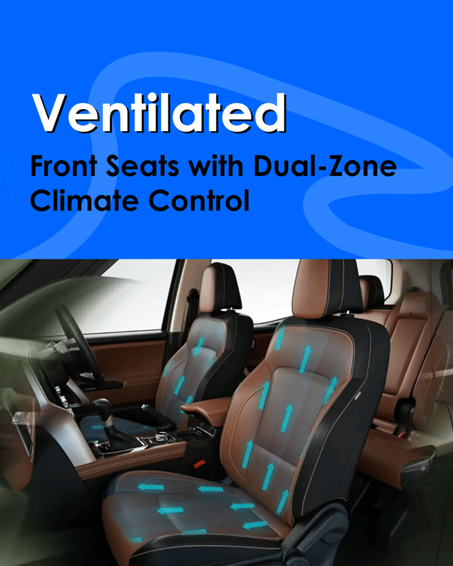 Mahindra Scorpio N Ventilated Front Seats with Dual-Zone Climate Control