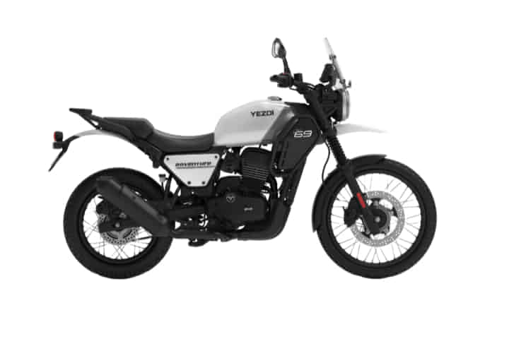 Yezdi Adventure in Single Head Light Glacier White