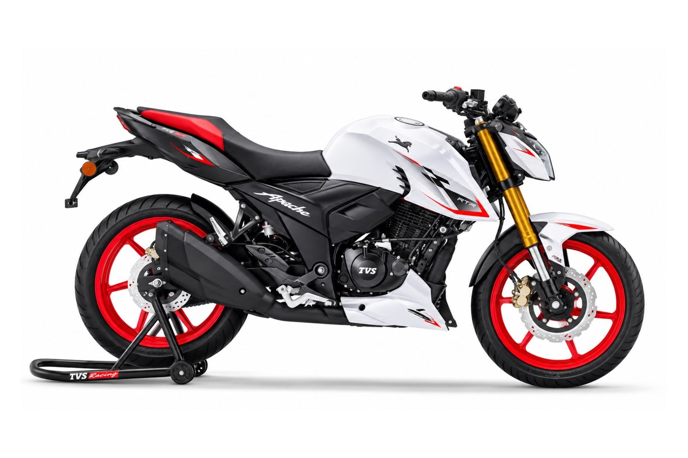 Apache RTR 160 4V in Pearl White Apache RTR 160 4V in Pearl White