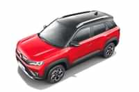 Maruti Suzuki Brezza Sizzling Red With Midnight Black Roof colour Cars