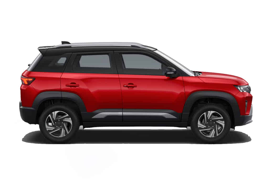 Brezza undefined in Sizzling Red With Bluish Black Roof