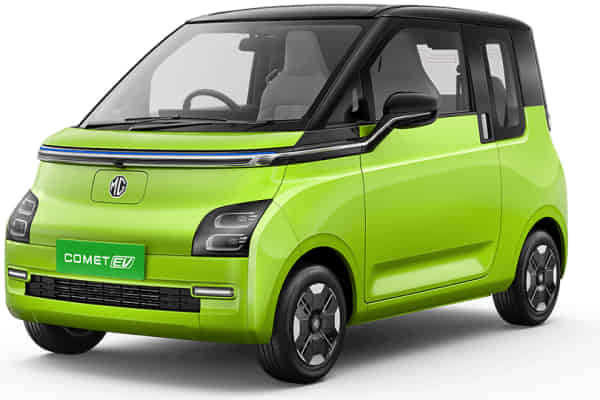 Comet EV in APPLE GREEN & STARRY BLACK