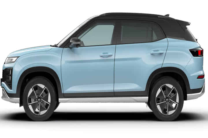 Creta Electric in Ocean Blue with Abyss Black Roof