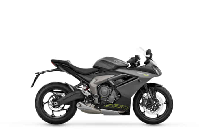 Triumph Daytona 660 in Satin Granite and Satin Jet Black