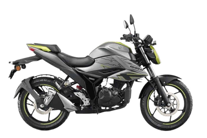 Gixxer 150 in Met. Oort Gray / Met. Lush Green 