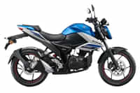 Suzuki Gixxer 150 Metallic Triton Blue + Pearl Glacier White colour 