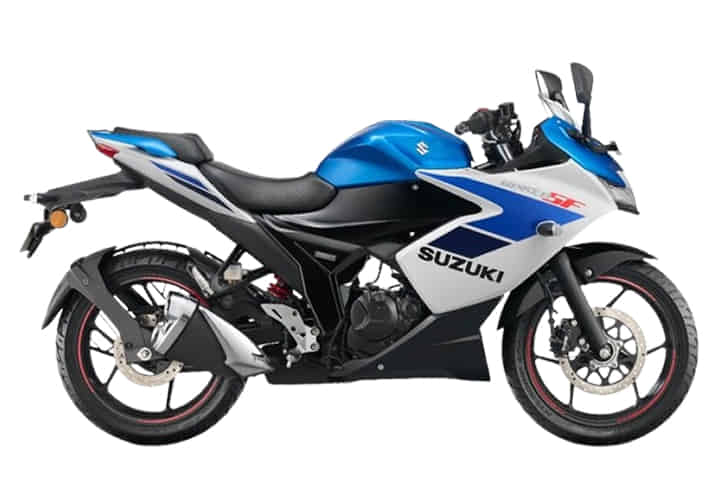 Gixxer SF in Met Triton Blue + Pearl Glacier White