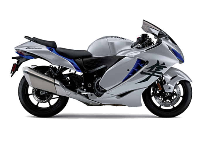 Suzuki Hayabusa in Metallic Mystic Silver / Pearl Vigor Blue Suzuki Hayabusa in Metallic Mystic Silver / Pearl Vigor Blue