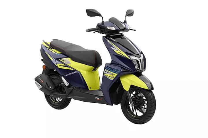 NTORQ 125 in Neon Green Denim Blue