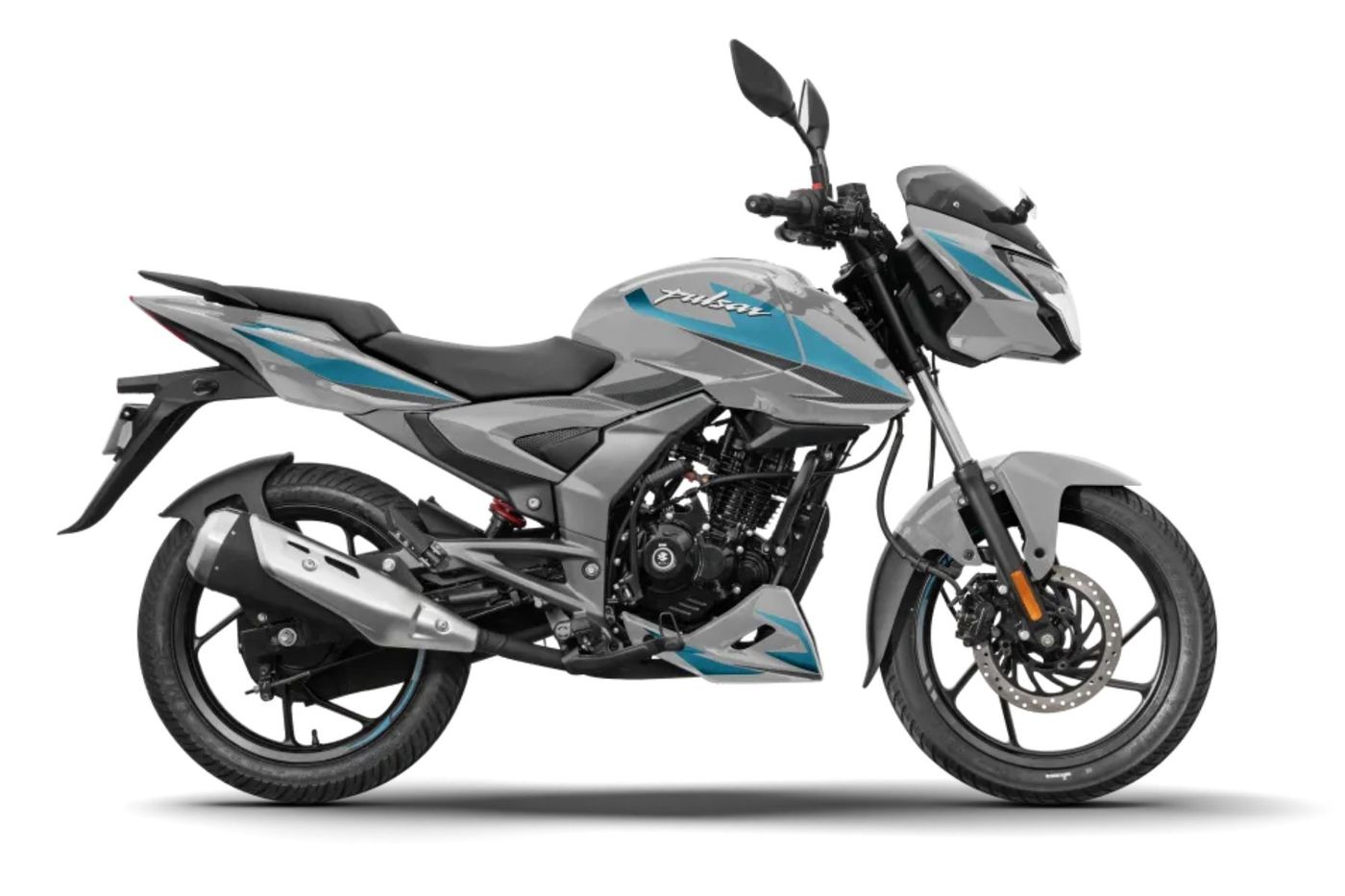 Pulsar 125 in Dark Silver + Aqua Blue Pulsar 125 in Dark Silver + Aqua Blue