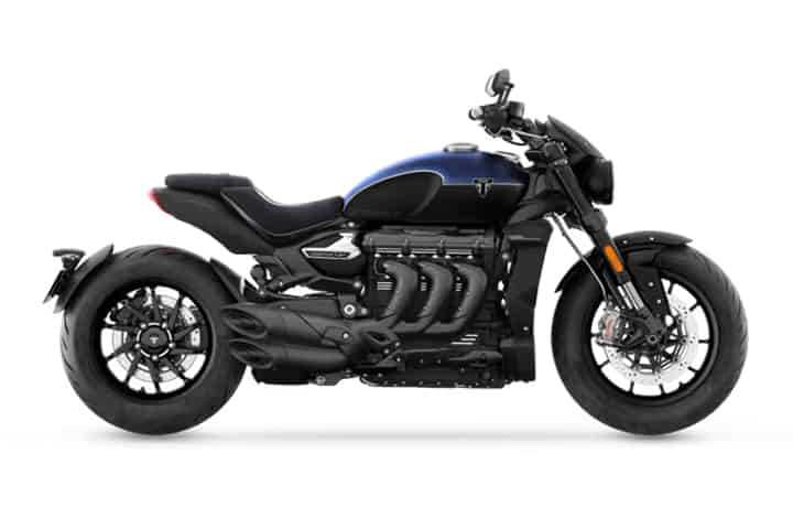 Triumph Rocket 3 in Satin Pacific Blue / Matt Sapphire Black Triumph Rocket 3 in Satin Pacific Blue / Matt Sapphire Black