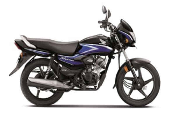 Honda Shine 100 in Black With Blue Stripes