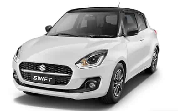 Swift 2020-2024 in Pearl Arctic White with Pearl Midnight Black Roof Swift 2020-2024 in Pearl Arctic White with Pearl Midnight Black Roof