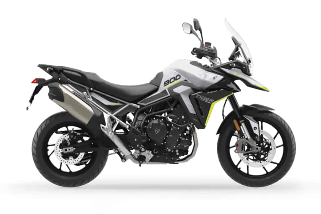 Triumph Tiger 900 in Snowdonia White / Sapphire Black Triumph Tiger 900 in Snowdonia White / Sapphire Black