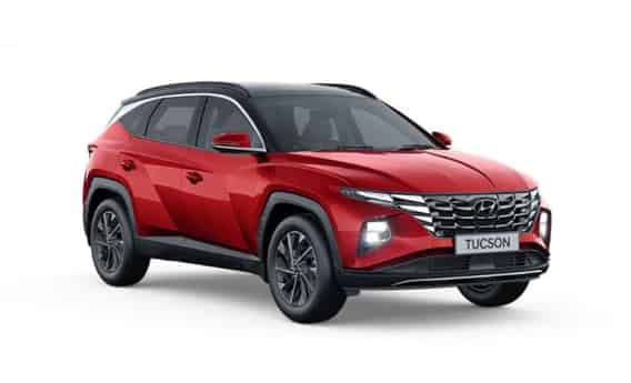 Tucson 2022-2025 in Fiery Red Dual Tone