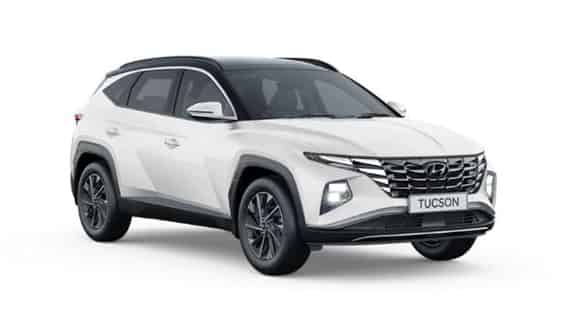 Tucson 2022-2025 in Polar White Dual Tone