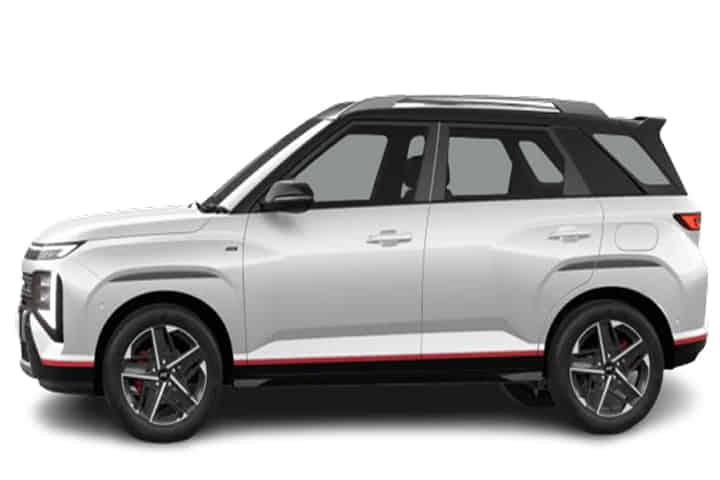 Venue N Line in Atlas white with abyss black roof Venue N Line in Atlas white with abyss black roof