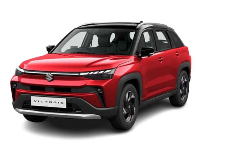 Sizzling Red with Bluish black roof