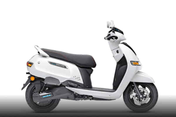 TVS iQube Electric in Pearl White