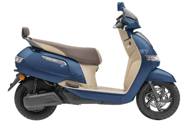 TVS iQube Electric in Starlight Blue Beige