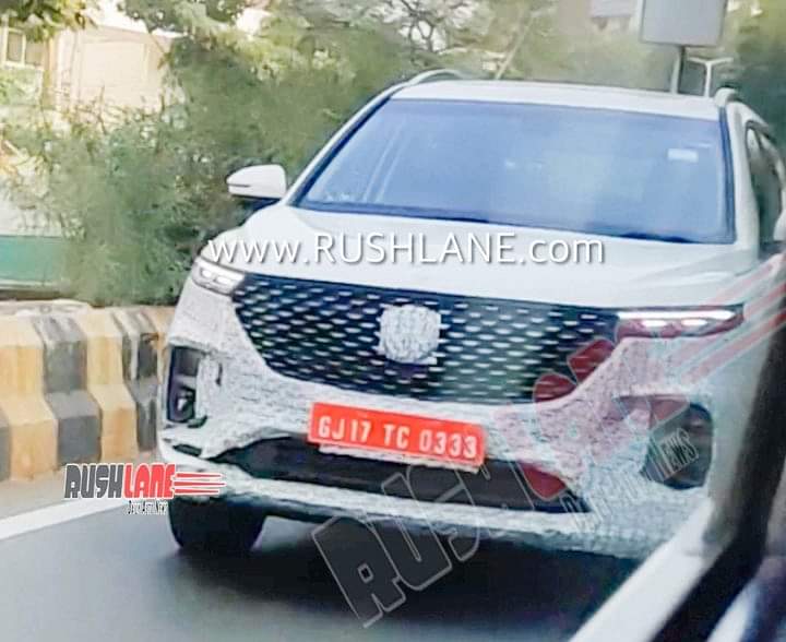 2020 MG Hector 6-seater spied testing with refreshed design elements