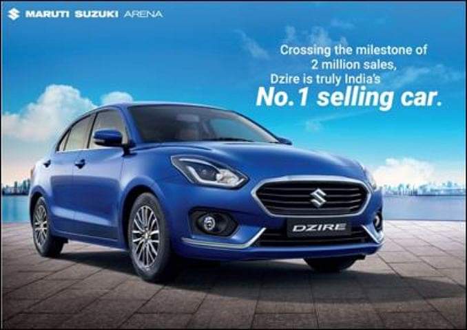 Maruti Suzuki Dzire Sales Crosses 2 Million Mark