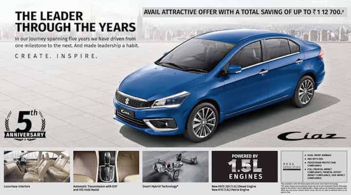 Maruti Suzuki Ciaz Discounts and Offers as high as Rs 1.12 lakh Maruti Suzuki Ciaz Discounts and Offers as high as Rs 1.12 lakh