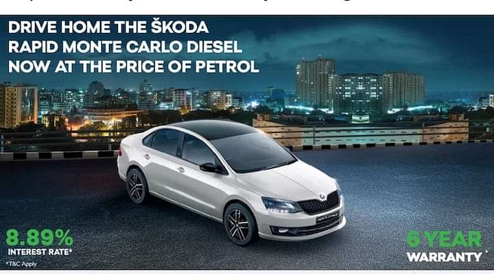 Skoda Rapid Monte Carlo Diesel Available at the Price of Petrol?