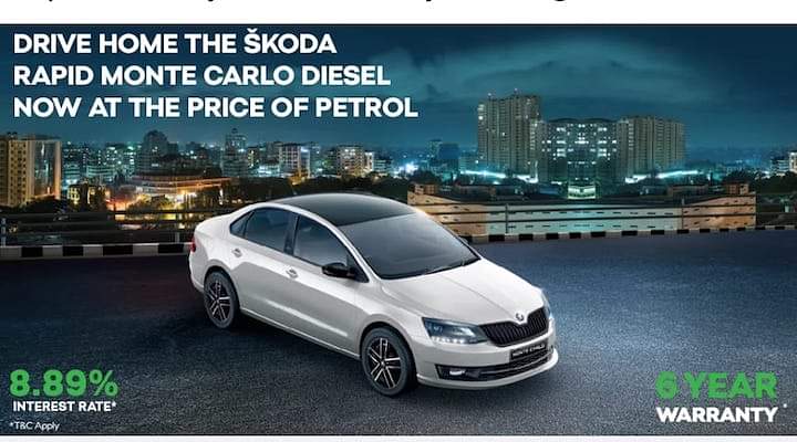 Skoda Rapid Monte Carlo Diesel Available at the Price of Petrol?