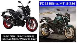 2020 Yamaha FZ 25 BS6 vs MT 15 BS6 - Spec Comparison: 150cc or 250cc For The Same Price?