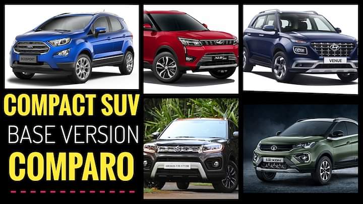 Base Variant Of Petrol Compact SUVs Compared: Maruti Brezza To Tata Nexon