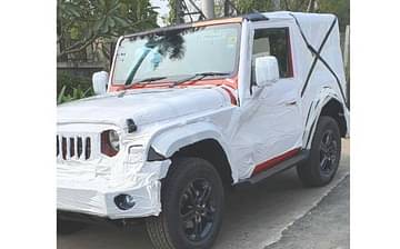 2020 mahindra thar red colour spied image