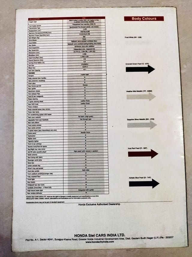 Honda City i-VTEC Brochure