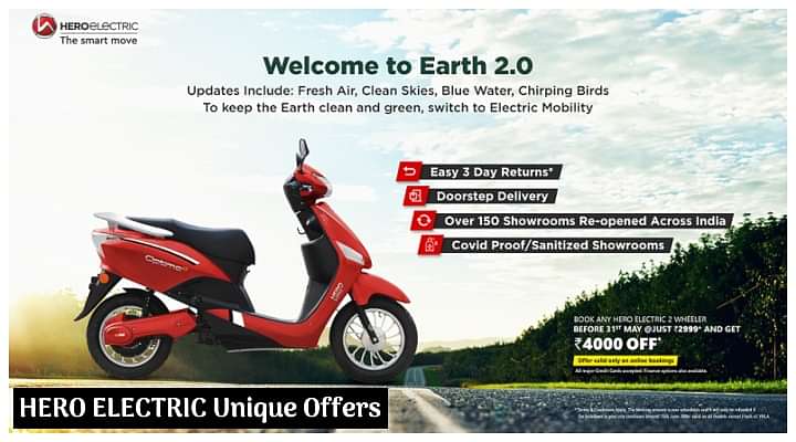 Hero Electric Offers For May 2020; First-of-its-kind 3-Day Return Policy Too
