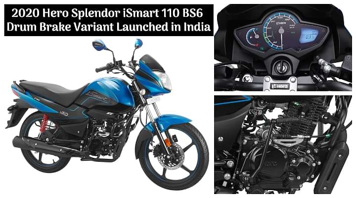 2020 Hero Splendor iSmart 110 BS6 Drum Brake Variant Launched in India - Details