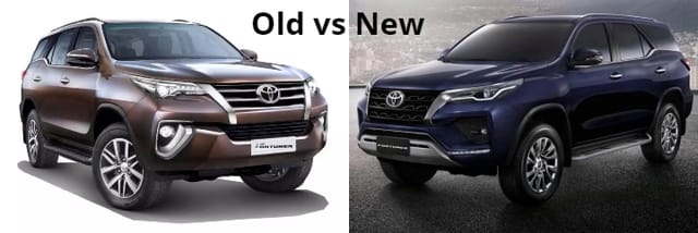 2020 Toyota Fortuner vs Old Fortuner Image