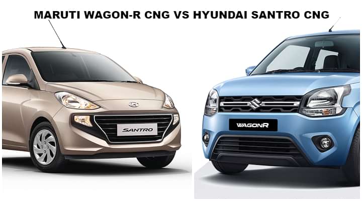Maruti Wagon-R LXI (O) CNG Vs Hyundai Santro Magna CNG