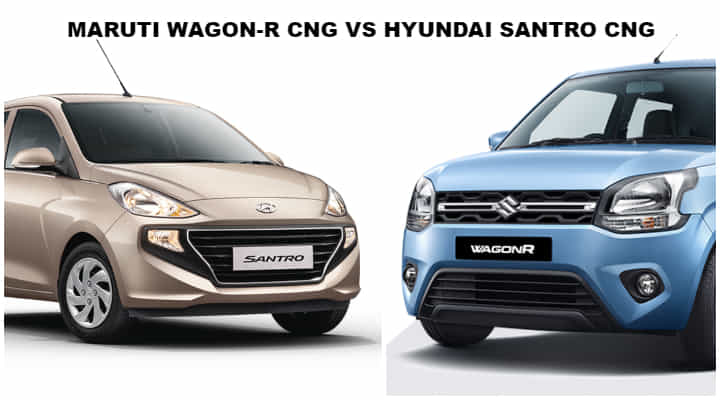 Maruti Wagon-R LXI (O) CNG Vs Hyundai Santro Magna CNG Maruti Wagon-R LXI (O) CNG Vs Hyundai Santro Magna CNG