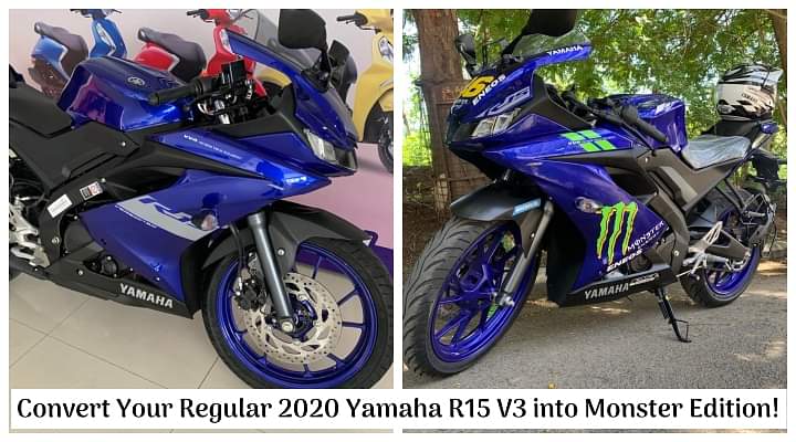 Convert Your Regular 2020 Yamaha R15 V3 into Monster Edition for just Rs 3000!