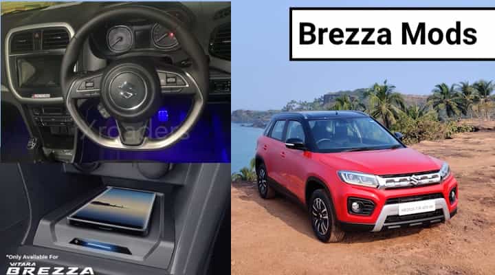 Flat Bottom Steering Wheel And Wireless Charging In Maruti Brezza - Images Flat Bottom Steering Wheel And Wireless Charging In Maruti Brezza - Images