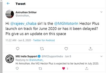 mg hector plus launch date in india