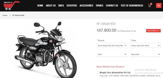 hero eshop online buy hf deluxe bs6 price in india