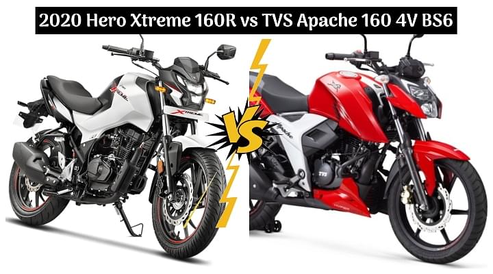 2021 TVS Apache RTR 160 4V vs Hero Xtreme 160R - Spec Comparison Of 160cc Sporty Commuters