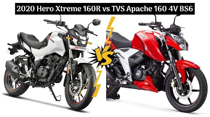 21 Tvs Apache Rtr 160 4v Vs Hero Xtreme 160r Spec Comparison Of 160cc Sporty Commuters