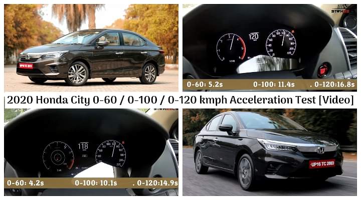 2020 Honda City 0-60 / 0-100 / 0-120 kmph Acceleration Test with Petrol MT/CVT and Diesel MT [Video]