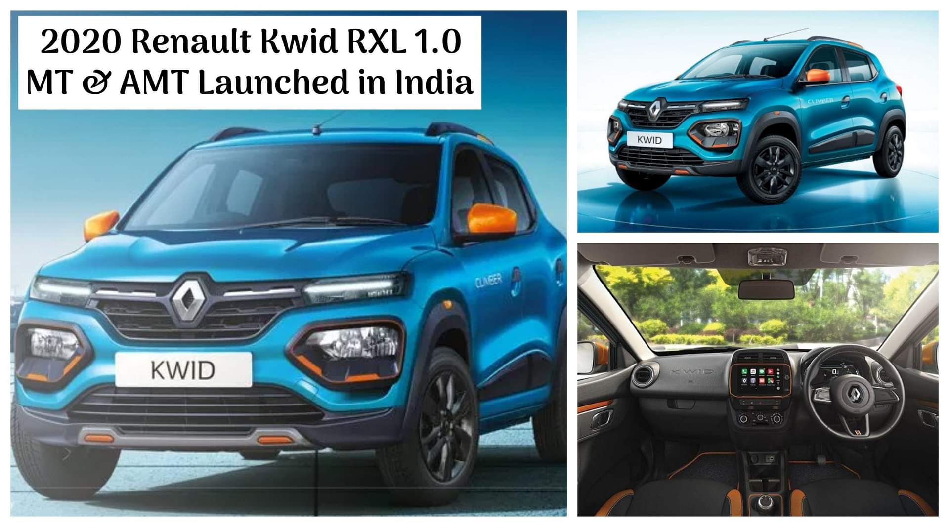 2020 Renault Kwid RXL 1.0 MT and AMT Launched in India; Priced From Rs 4.16 Lakhs