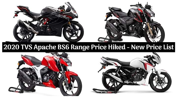 2020 TVS Apache BS6 Range Price Hiked - Here is the New Price List of All Motorcycles!