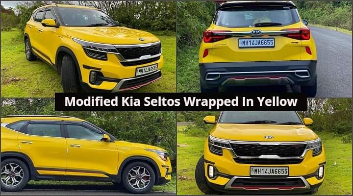 Modified Kia Seltos Looks Outlandish In This Yellow Wrap - Yayy Or Nayy?