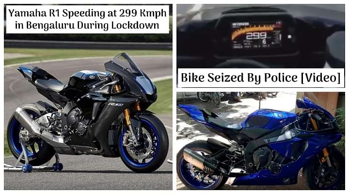 Yamaha R1 Speeding at 299 Kmph in Bengaluru During Lockdown - Bike Seized By Police [Video]